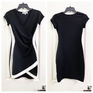 Almost Famous black/white wrap dress